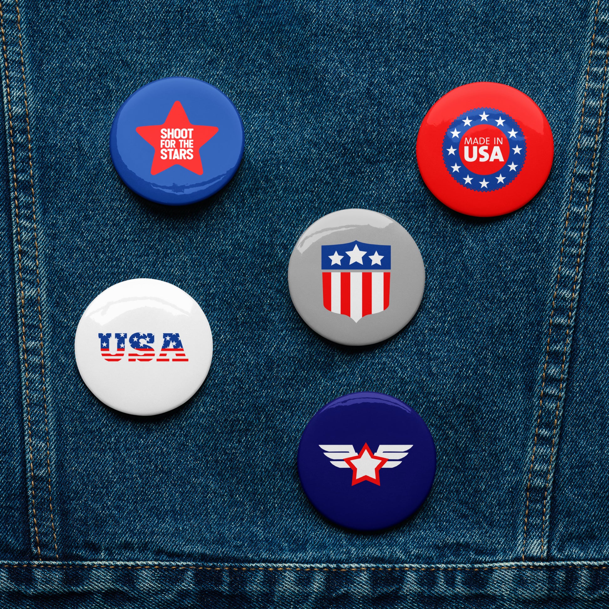 Set of pin buttons USA - Amerikia